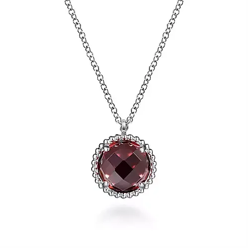 Floral cluster necklace-Gabriel & Co Garnet Pendant Necklace