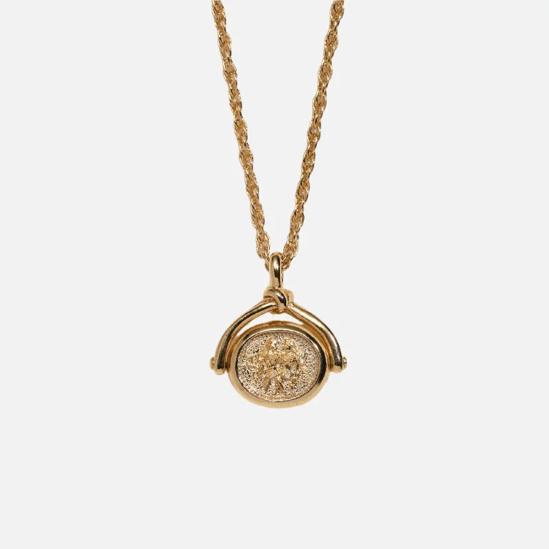 Tapered chain necklace-Gemini Spinner Pendant