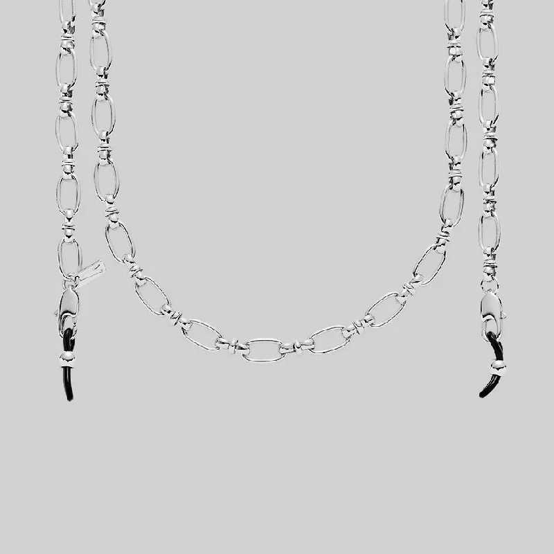 Petal-shaped necklace-GETAWAY. Chunky Glasses Chain - Silver