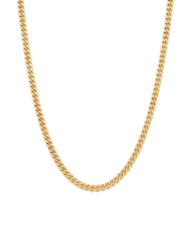 Sculpted gold necklace-GLOW CHAIN NECKLACE (18K GOLD PLATED)