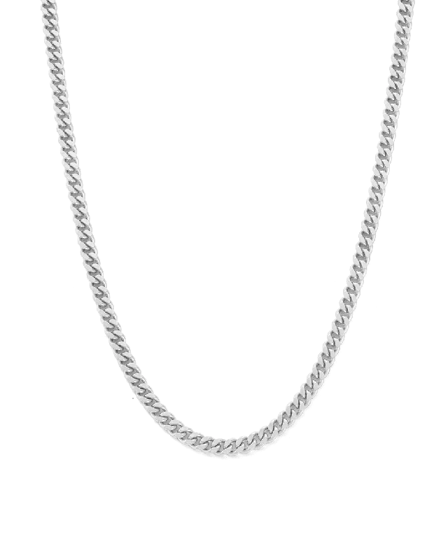 Curved bar necklace-GLOW CHAIN NECKLACE (STERLING SILVER)