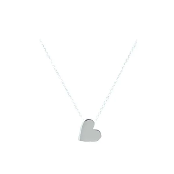 Wave-pattern necklace-Heart Charm Necklace: Sterling Silver (NCH/HRT)