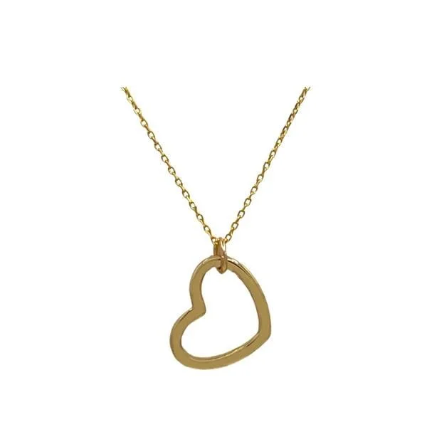 Asscher pendant necklace-Heart: Open Sideways 18kt Gold fill Heart (NGCH6400)