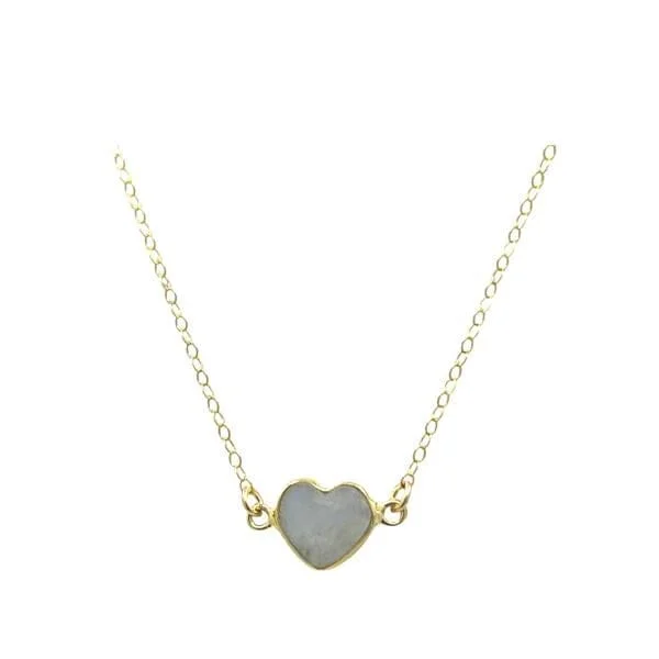 Claw-set necklace-Heart: Semi Precious Stone Necklace: Moonstone (NGCH67MN)