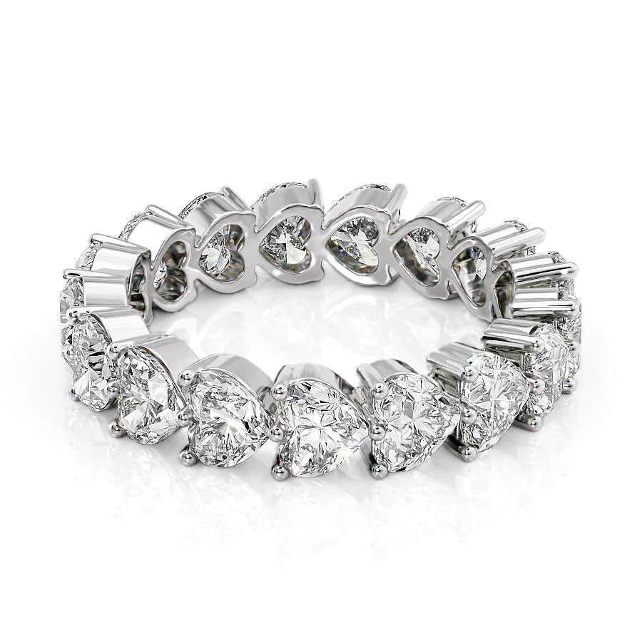 Floating diamond ring-4.5ct Heart Shared Prong Eternity