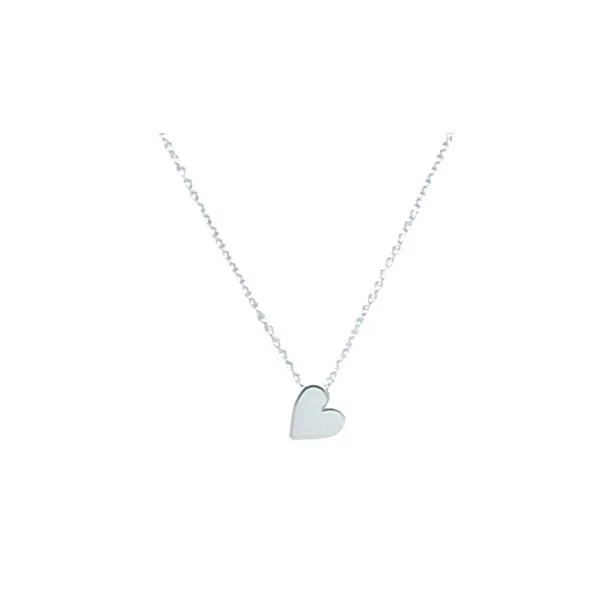 Arrow motif necklace-Heart Small Charm Necklace: Sterling Silver (NCH/HRTS)