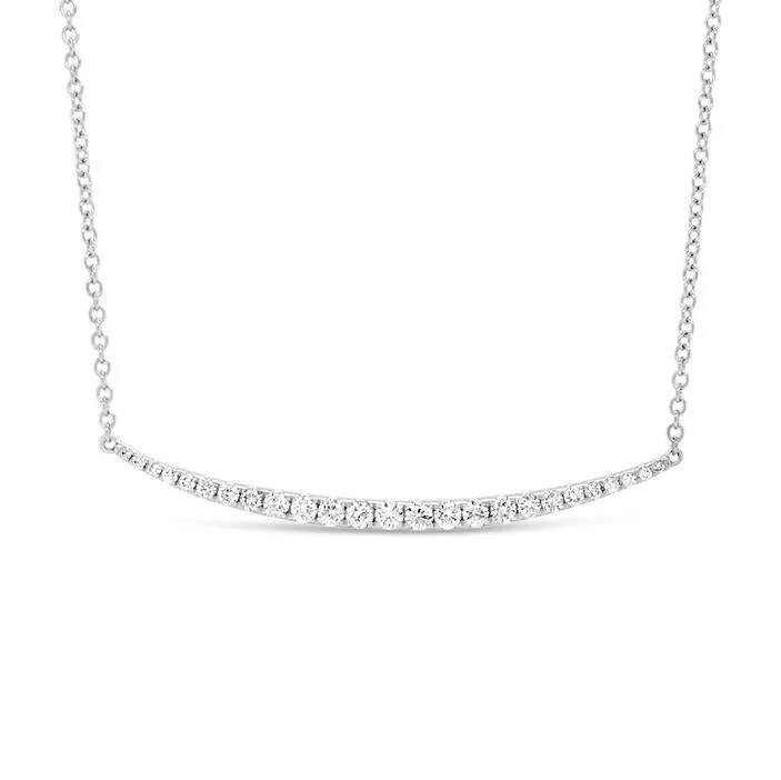 Pear-shaped necklace-Diamond Graduated Bar Necklace