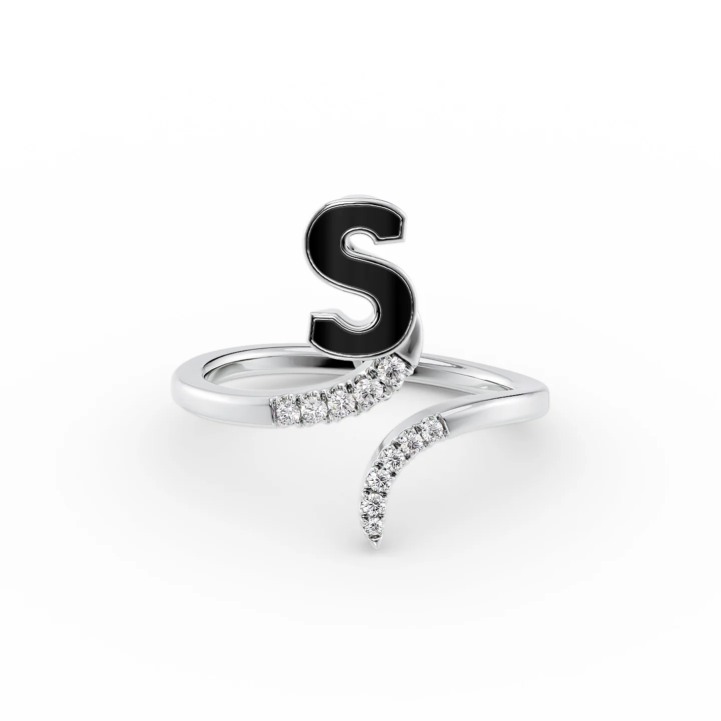 Modern minimalist ring-Initial Letter Dainty Ring