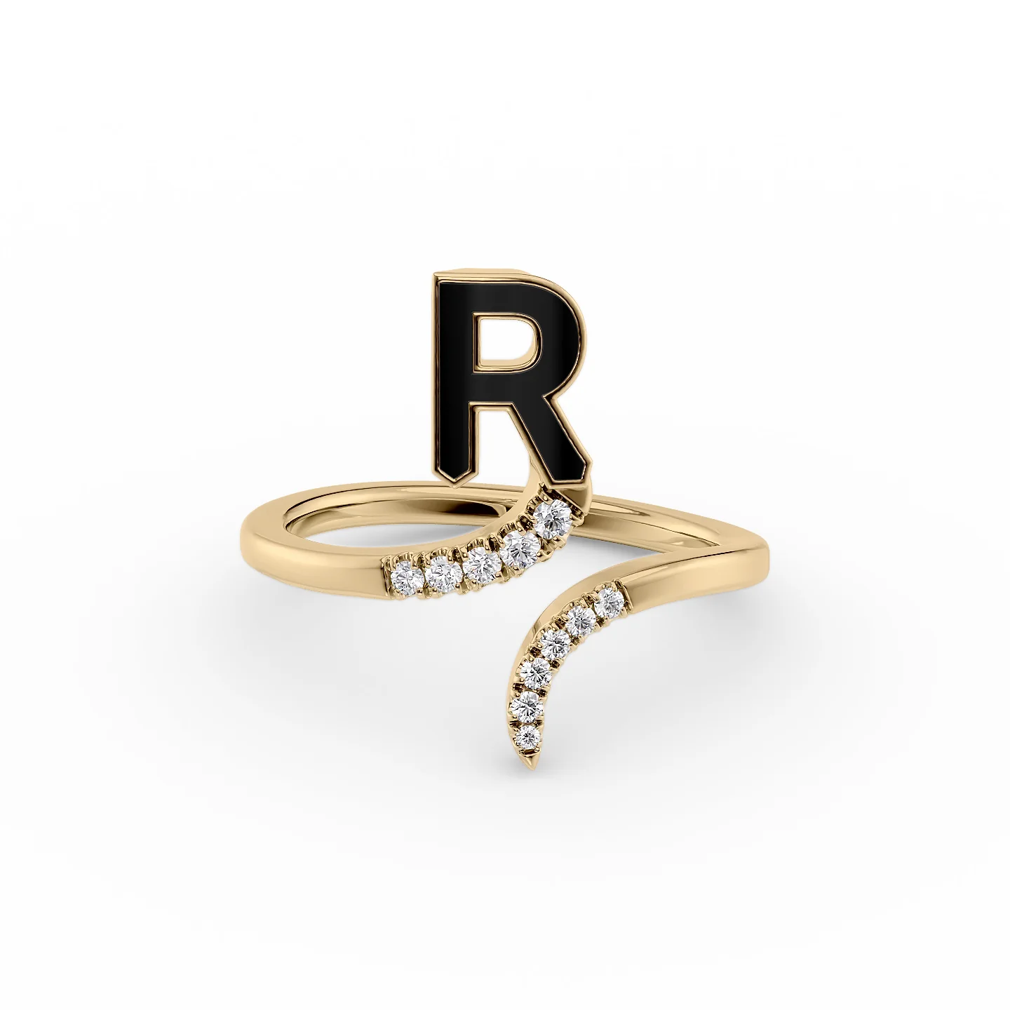 Split-band ring-Initial Letter Dainty Ring