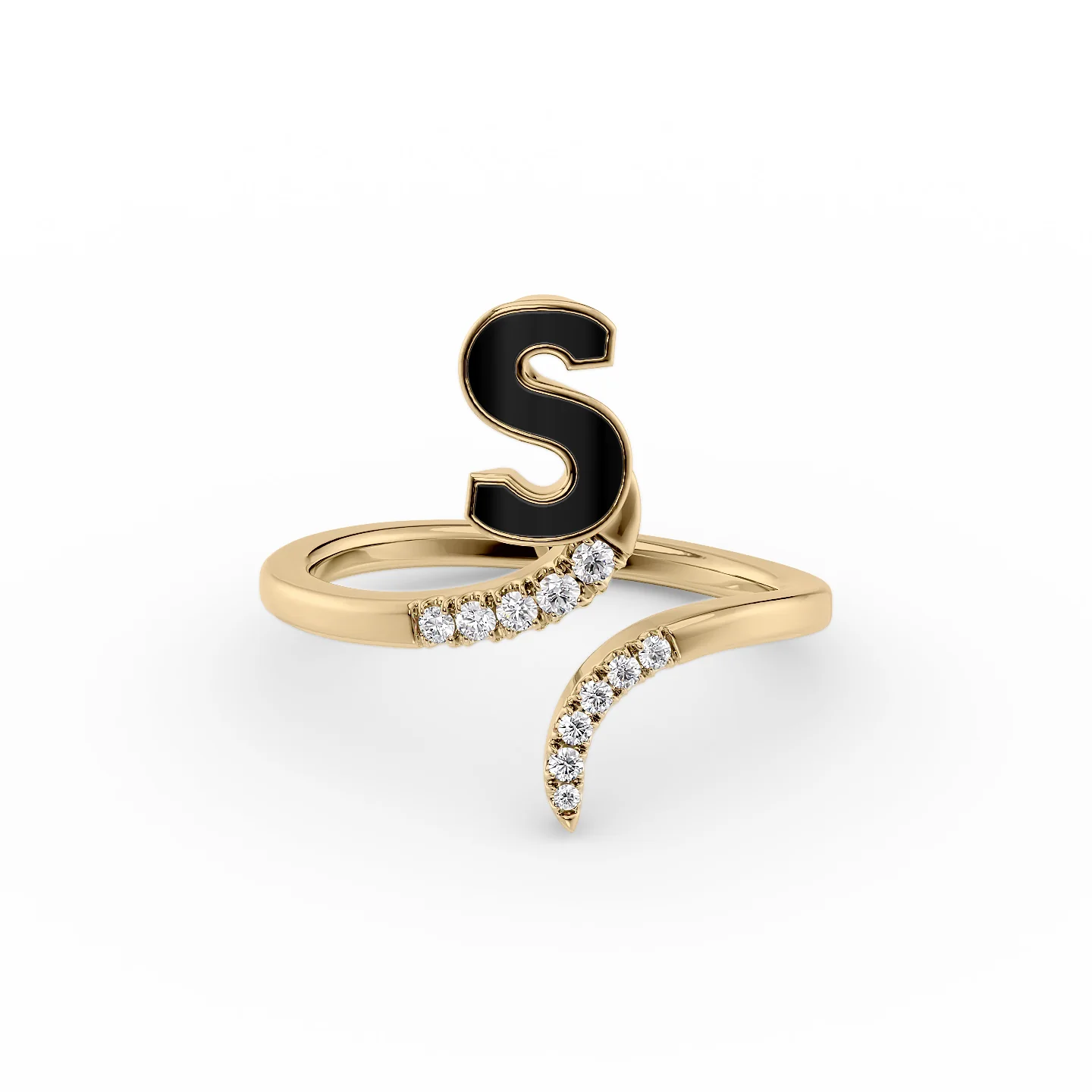 Minimalist knot ring-Initial Letter Dainty Ring