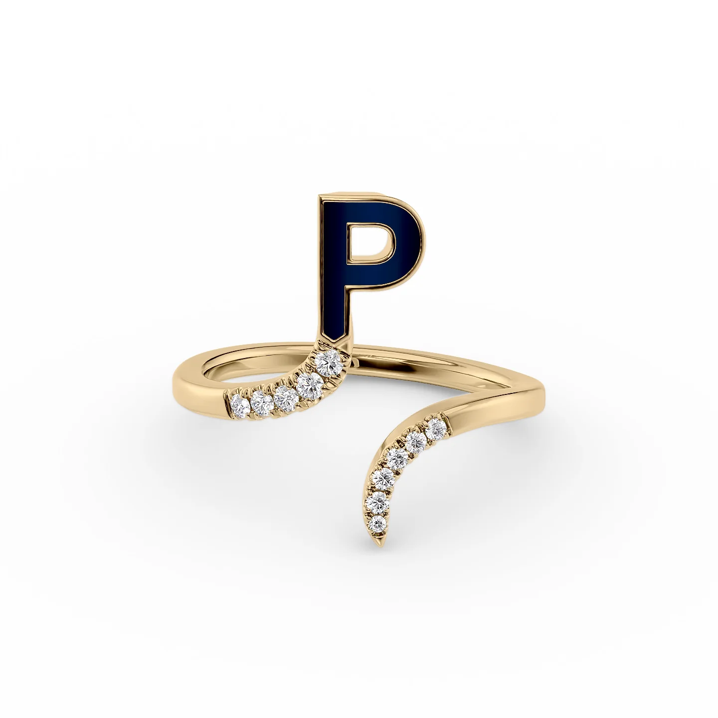 Laser-cut ring-Initial Letter Dainty Ring