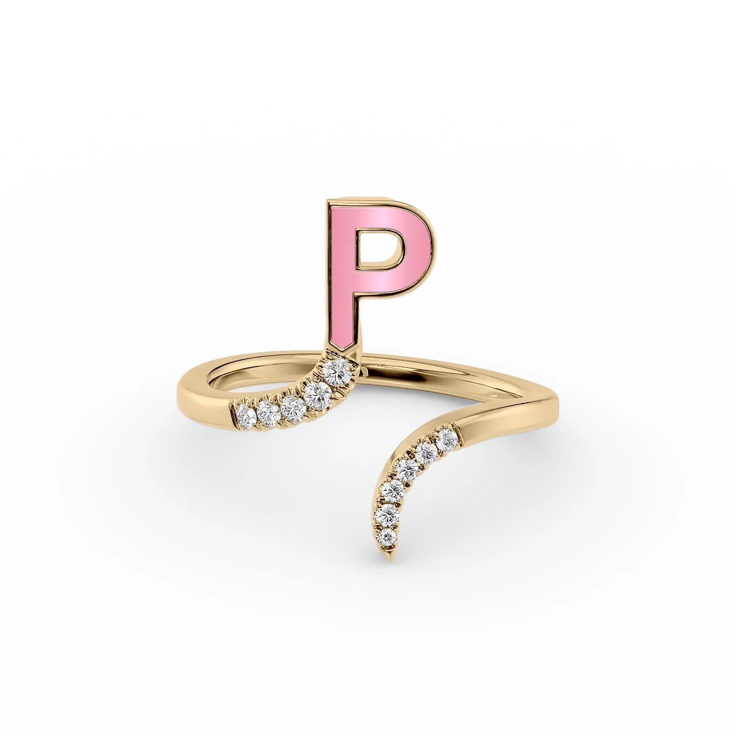 Hinged design ring-Initial Letter Dainty Ring