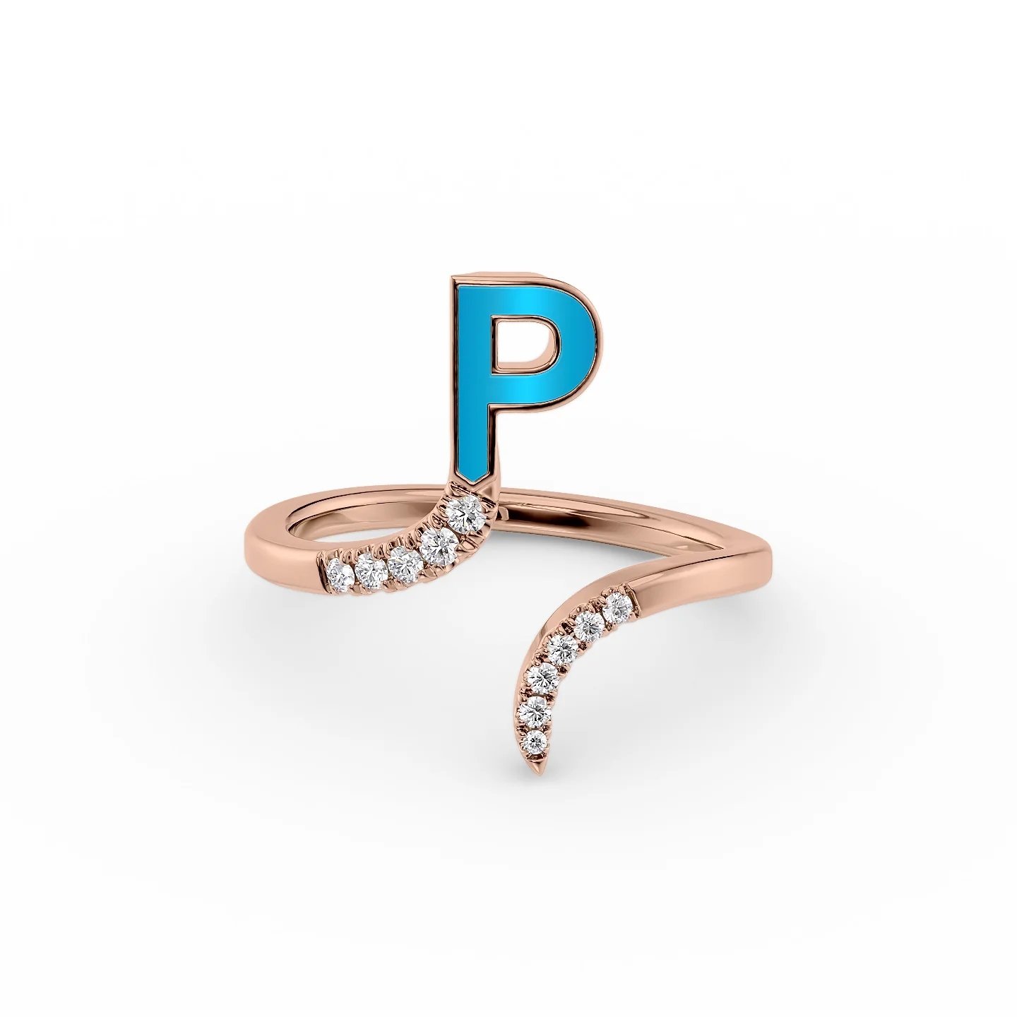 Starburst ring-Initial Letter Dainty Ring