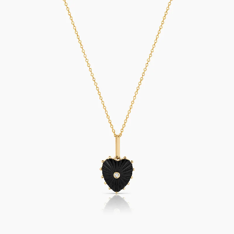 Linked hearts necklace-Isabel Onyx Necklace