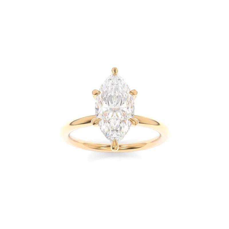 Crescent moon ring-Jennie Solitaire Marquise