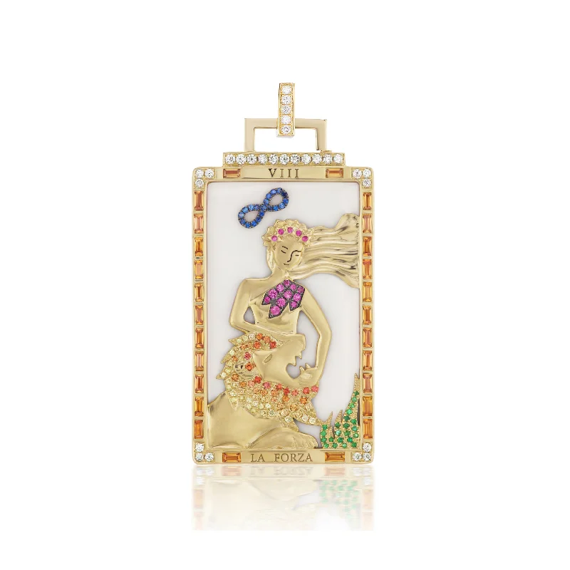 Chevron gem necklace-La Forza Tarot Card