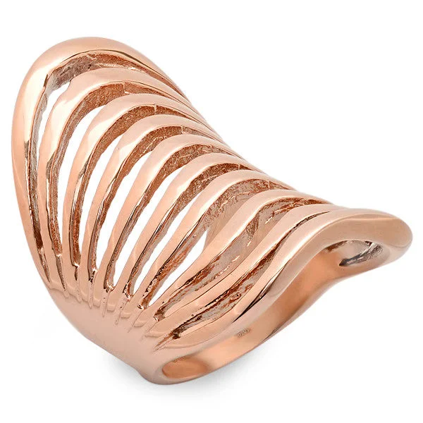 Shiny silver ring-Ladies 18 KT Rose Gold Plated Ring