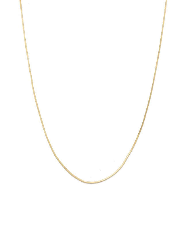 Floral engraved necklace-LAST LIGHT CHAIN NECKLACE (18K GOLD PLATED)