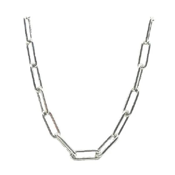 Crisscross necklace-Link Necklace: Large Link: Rhodium Fill: 16" and 18" (NC481/_)