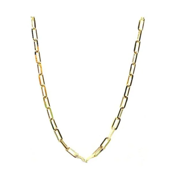 Chevron gem necklace-Link Necklace: Small Link: 16" & 18" Gold Vermeil (NCG480/_)