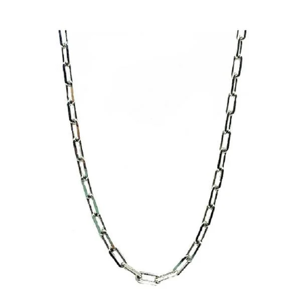 Vintage opal necklace-Link Necklace: Small Link 18": Rhodium Fill (NC480/18)