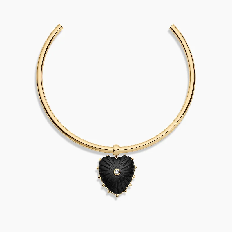 Classic lariat necklace-Malene Onyx Choker Necklace