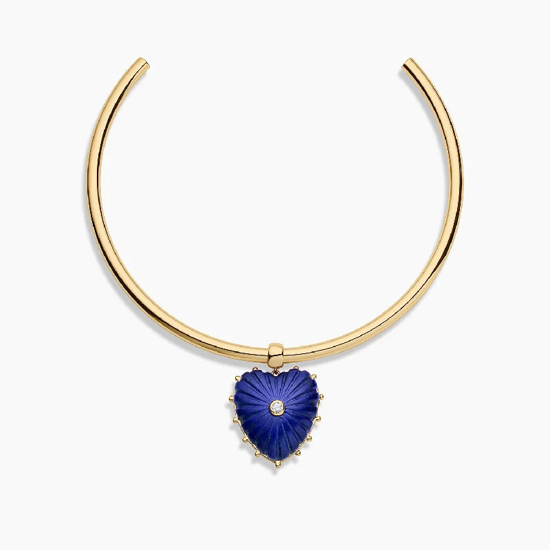 Hollowed-out necklace-Malene Lapis Choker Necklace