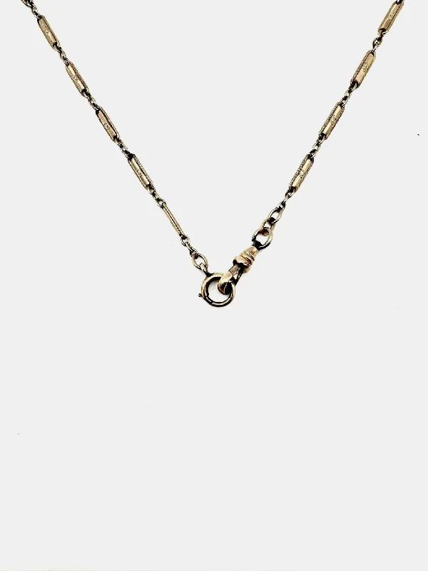 Wave-pattern necklace-Marguerite Antique Gold-Filled Watch Chain