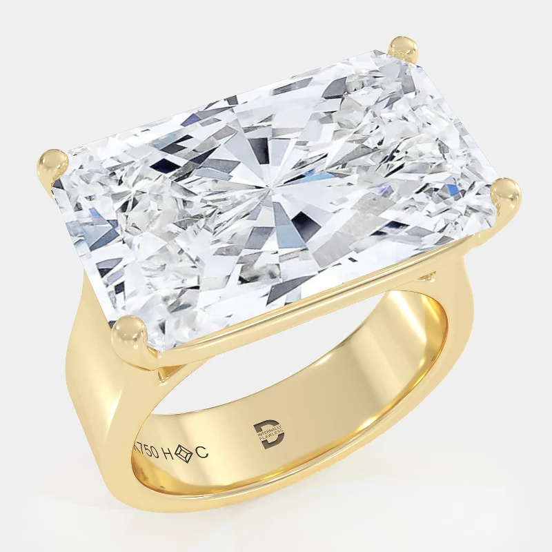 Simple topaz ring-Men's Radiant East-West Diamond Band