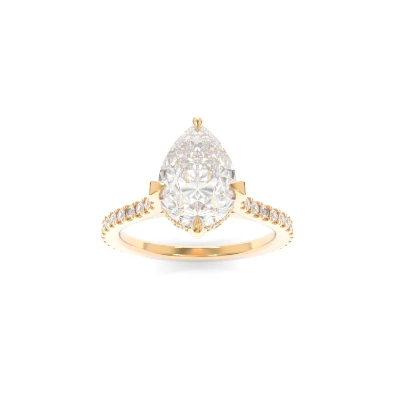 Frosted finish ring-Nora Ring Pear