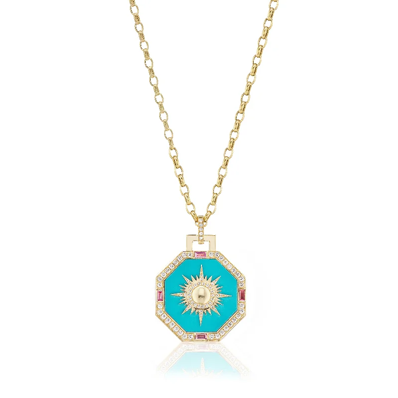 Vintage-inspired opal necklace-Octagonal Sole Pendant