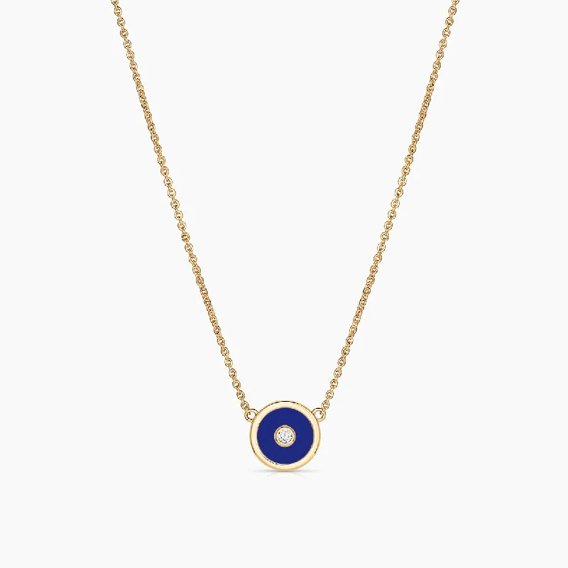 Infinity chain necklace-Petite Balia Blue Enamel Necklace