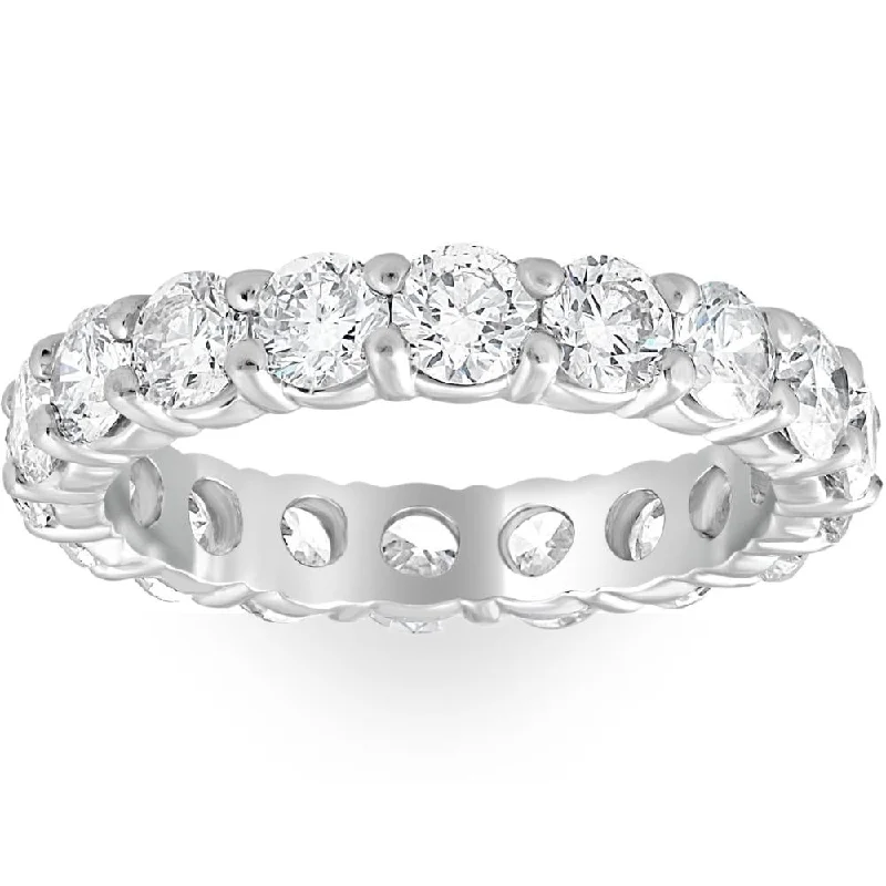 Two-stone ring-Platinum 3Ct Diamond Eternity Wedding Ring Lab Grown