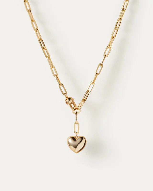 Convex necklace-Puffy Heart Chain Necklace