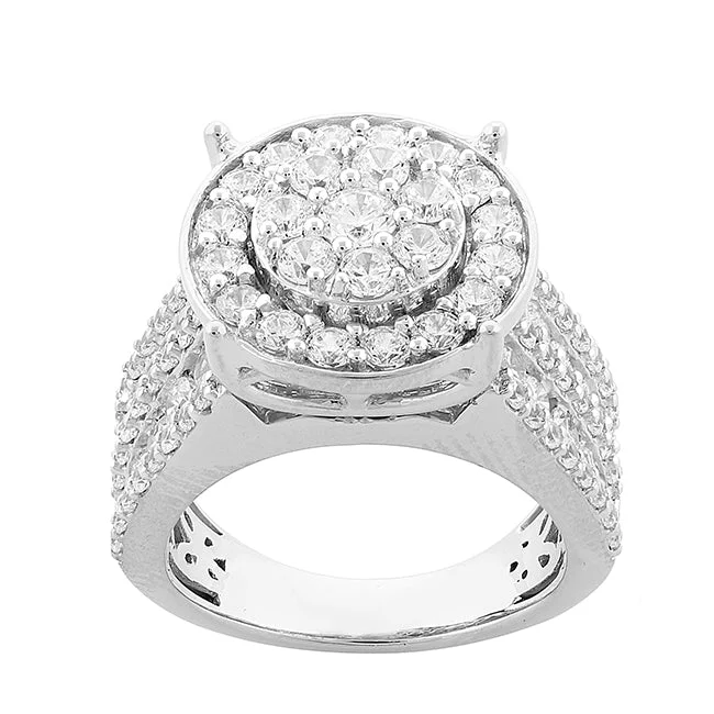 Engraved initial ring-Red Hot Deal 3 CTW Diamond Engagement Ring in 10KT White Gold