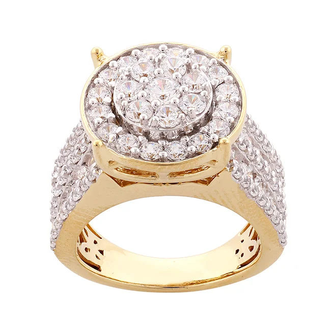 Tapered band ring-Red Hot Deal 3 CTW Diamond Engagement Ring in 10KT Yellow Gold