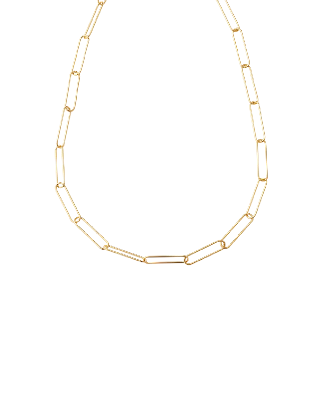 Smooth finish necklace-ROAM CHAIN NECKLACE (18K GOLD PLATED)