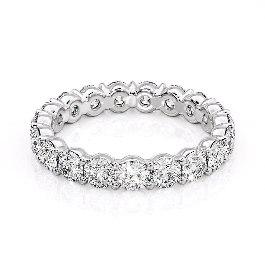 Scalloped edge ring-3ct Round Eternity