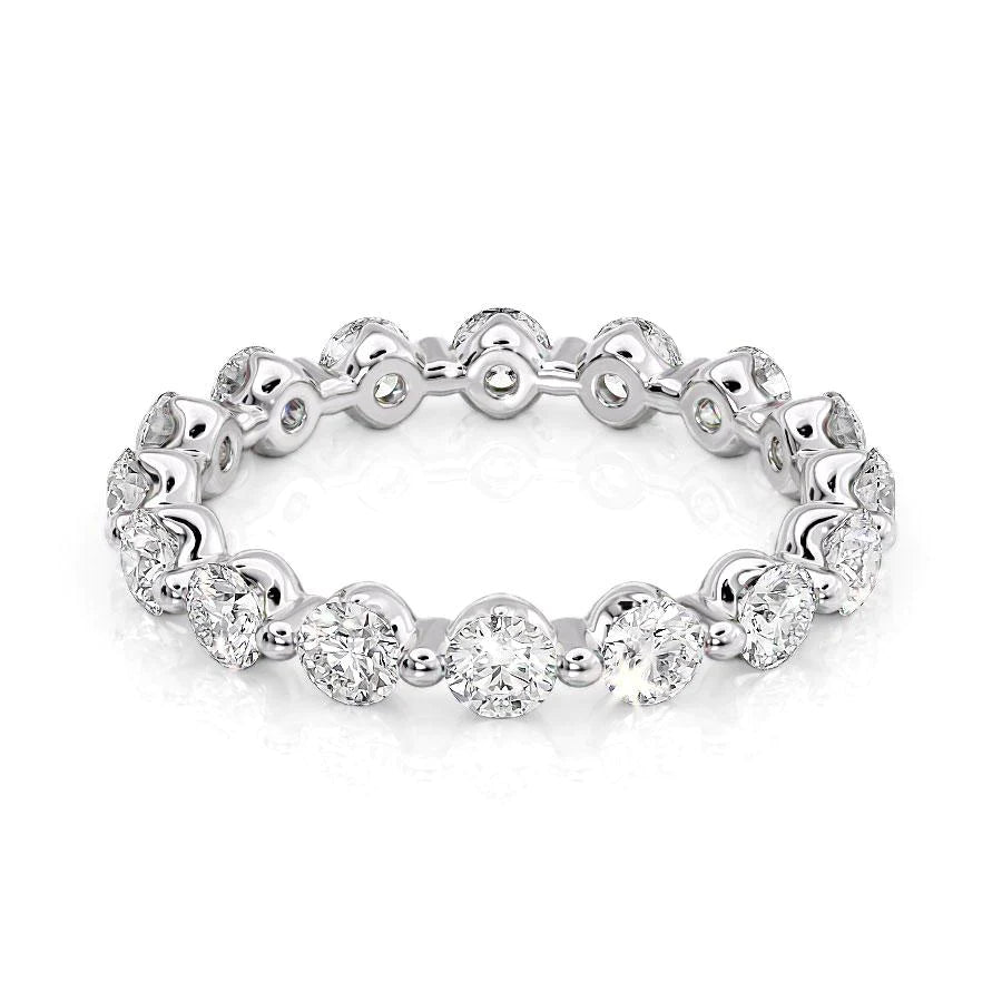 Glittering diamond ring-1.5ct Round Shared Prong Eternity