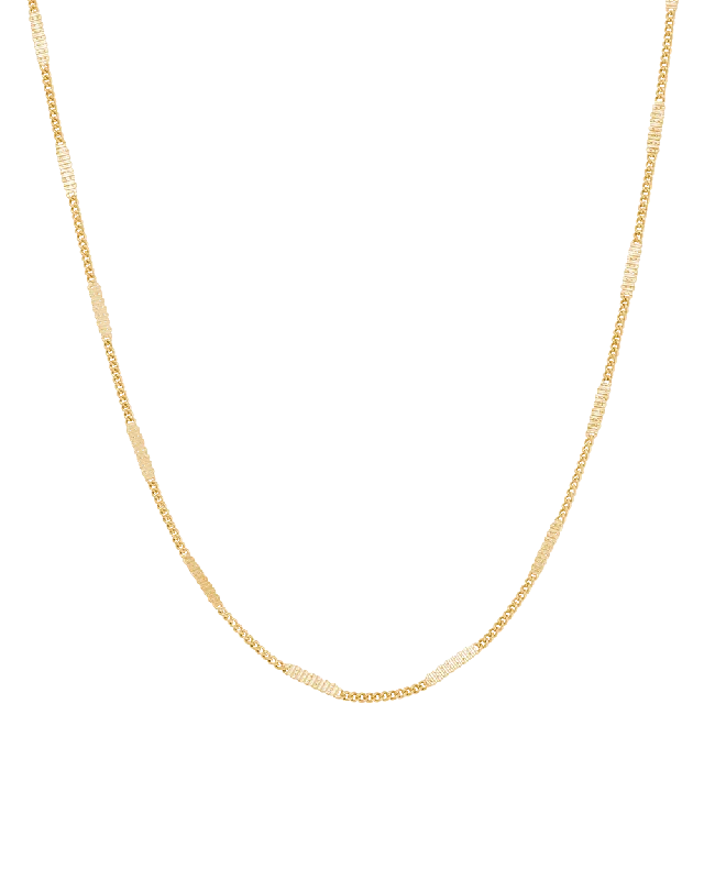 Flat-bar necklace-SHIFT CHAIN NECKLACE (18K GOLD PLATED)