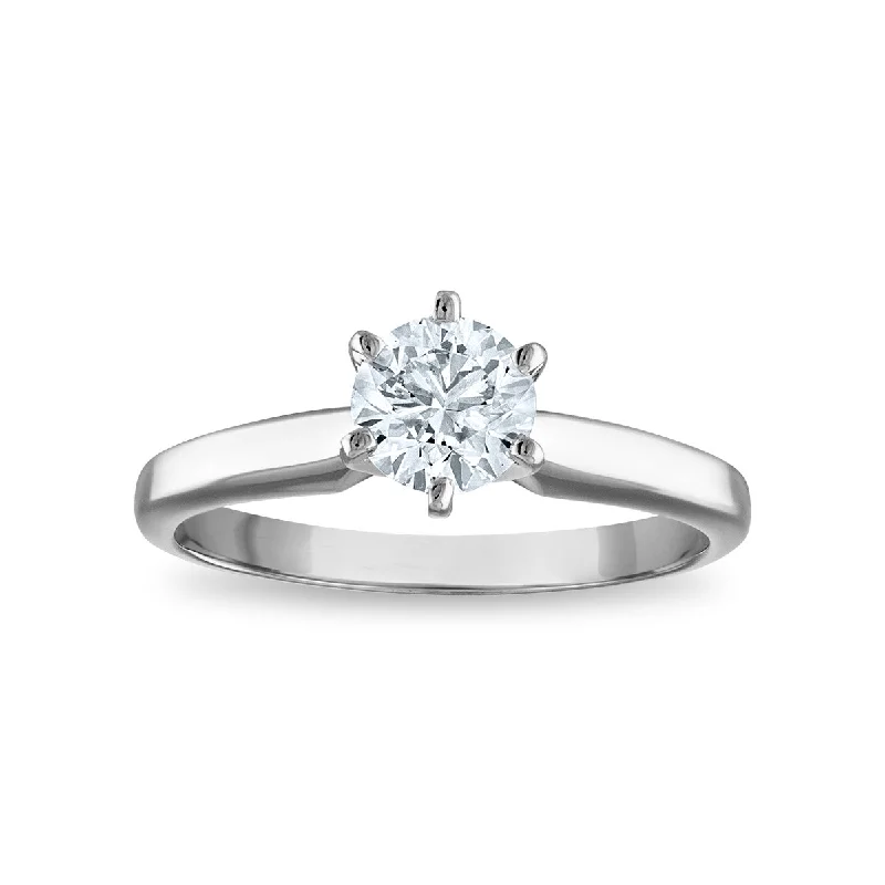 Twisted silver ring-Signature Certificate EcoLove 1 1/4 CTW Round Lab Grown Diamond Solitaire Engagement Ring in 14KT White Gold