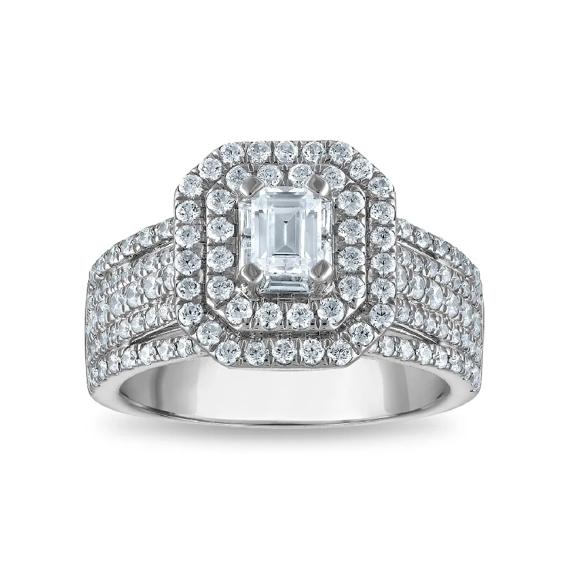 Polka dot ring-Signature Diamond Dreams 1-1/2 CTW Diamond Engagement Ring in 14KT White Gold