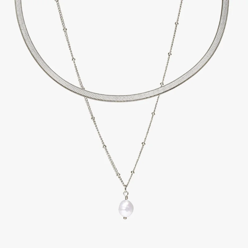 Sparkling crystal necklace-High Shine Bundle | Silver