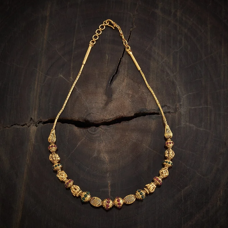 Bold gold necklace-Silver Temple Chain 167580