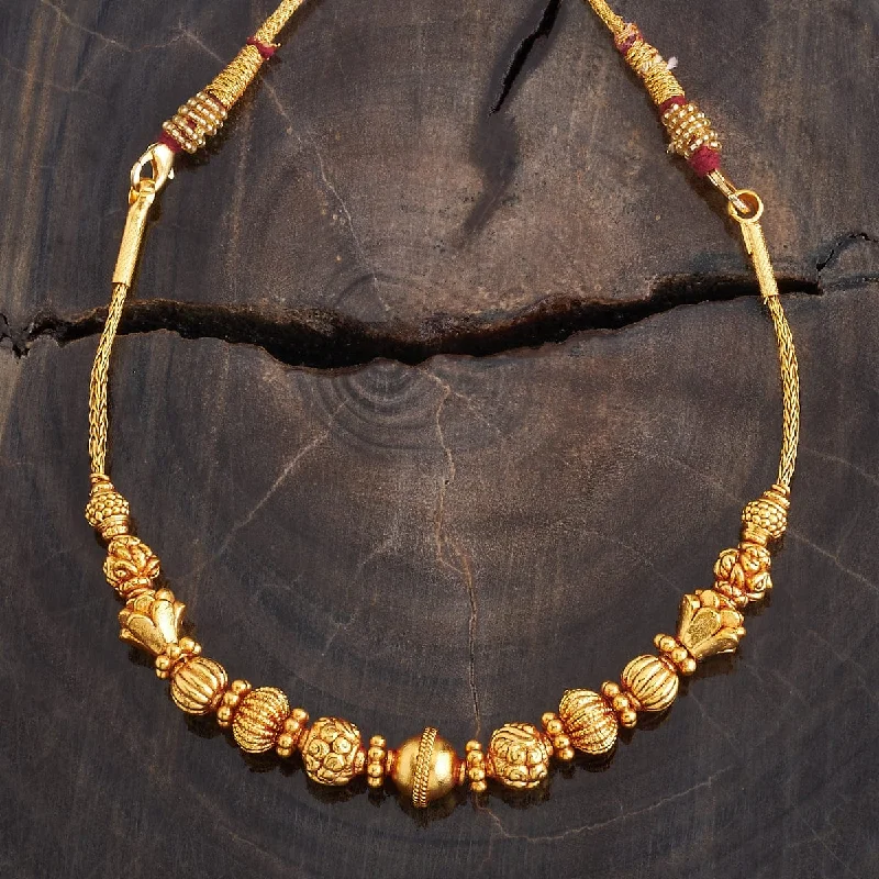 Vintage citrine necklace-Silver Temple Chain 177478