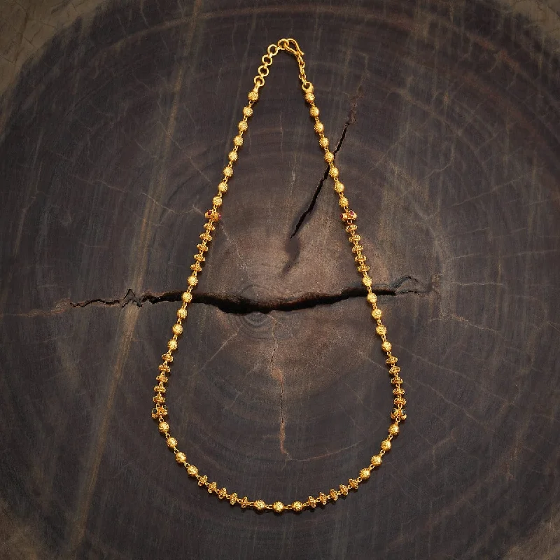 Brushed gold necklace-Silver Temple Chain 178344