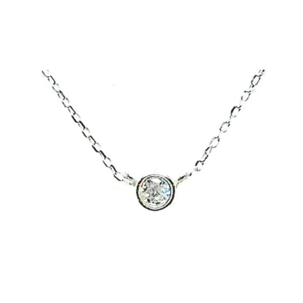 Hexagonal pendant necklace-Crystal Bezel Necklace: Sterling Silver (NCS4650)