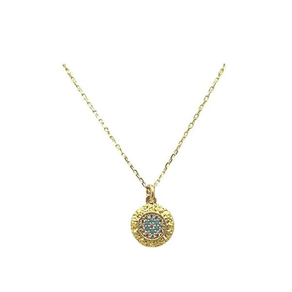 Luxe emerald necklace-Small 24kt Gold Fill Micro Pave CZ Charm Necklace (NGCP4465)