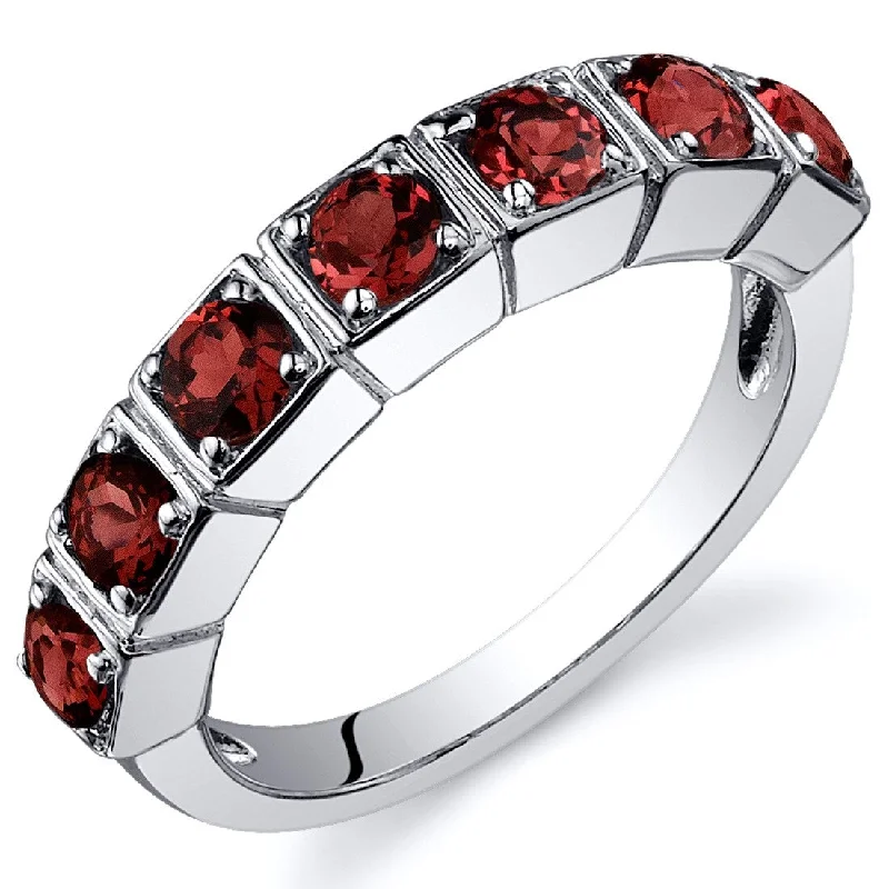 Delicate garnet ring-Sterling Silver 1.75 ct Garnet Birthstone Ring