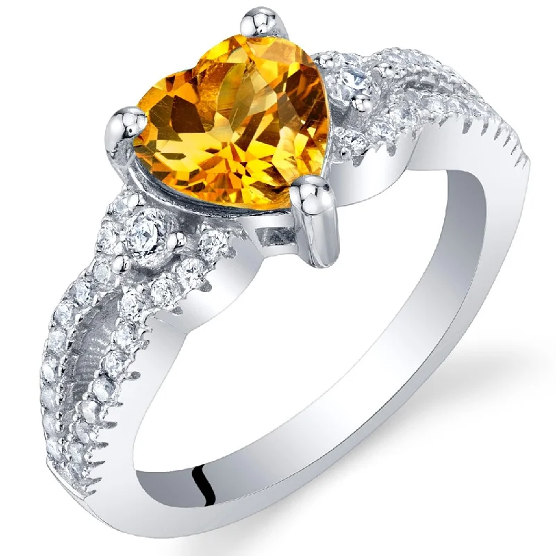 Braided band ring-Sterling Silver 1 ct Citrine Birthstone Ring